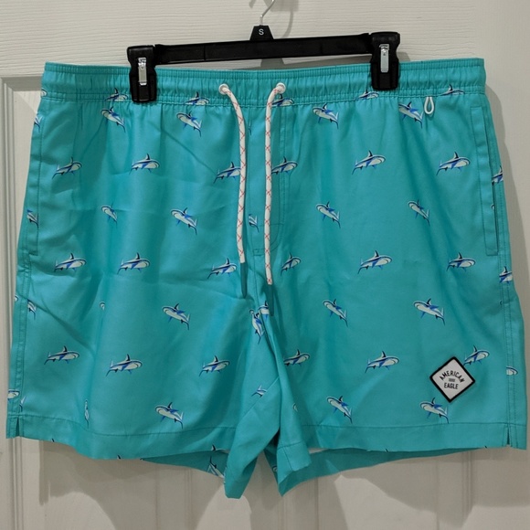 American Eagle Outfitters Other - American Eagle Blue Shark Pattern Trunks